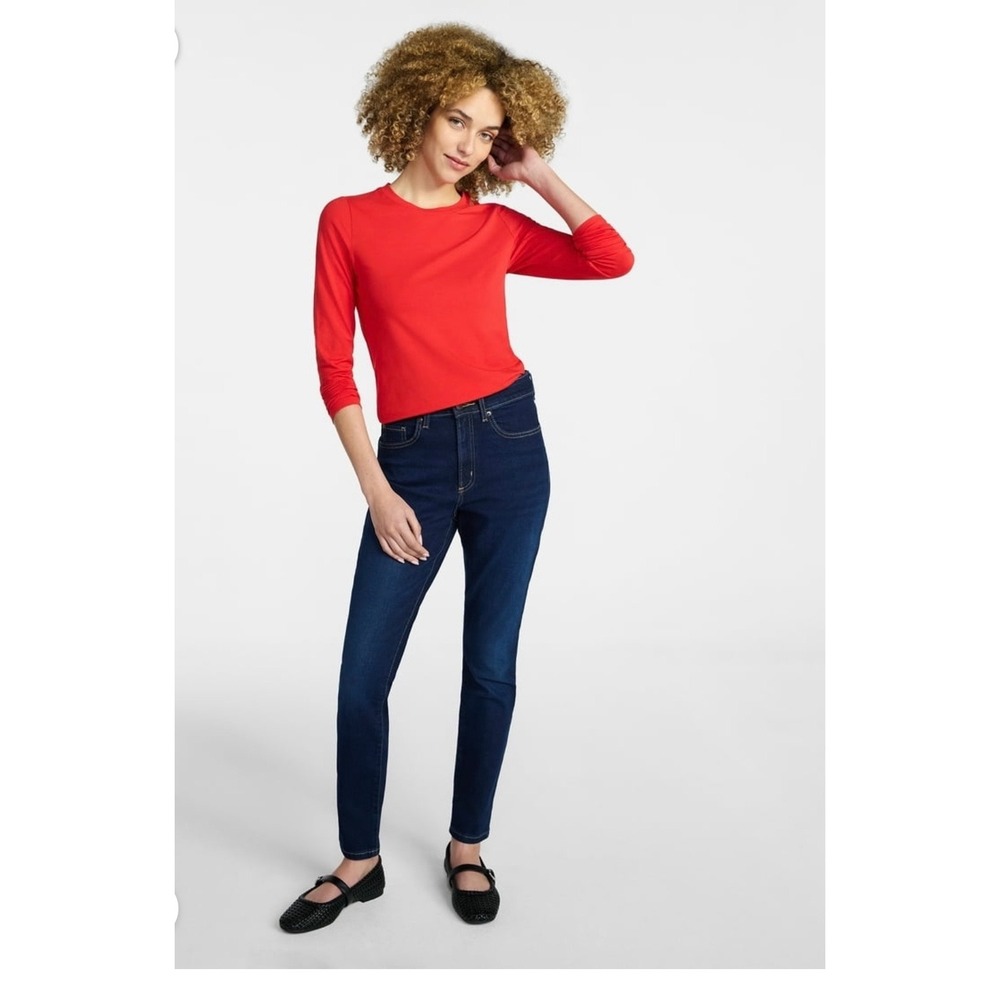 Time and Tru Womens High Rise Skinny Jeans Dark Wash Denim Size 6 NEW